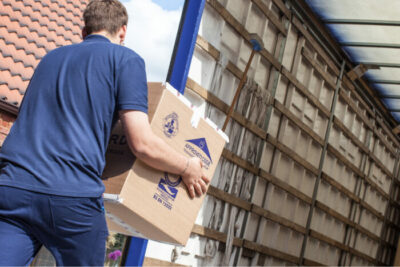 Ballards Removals staff loading lorry