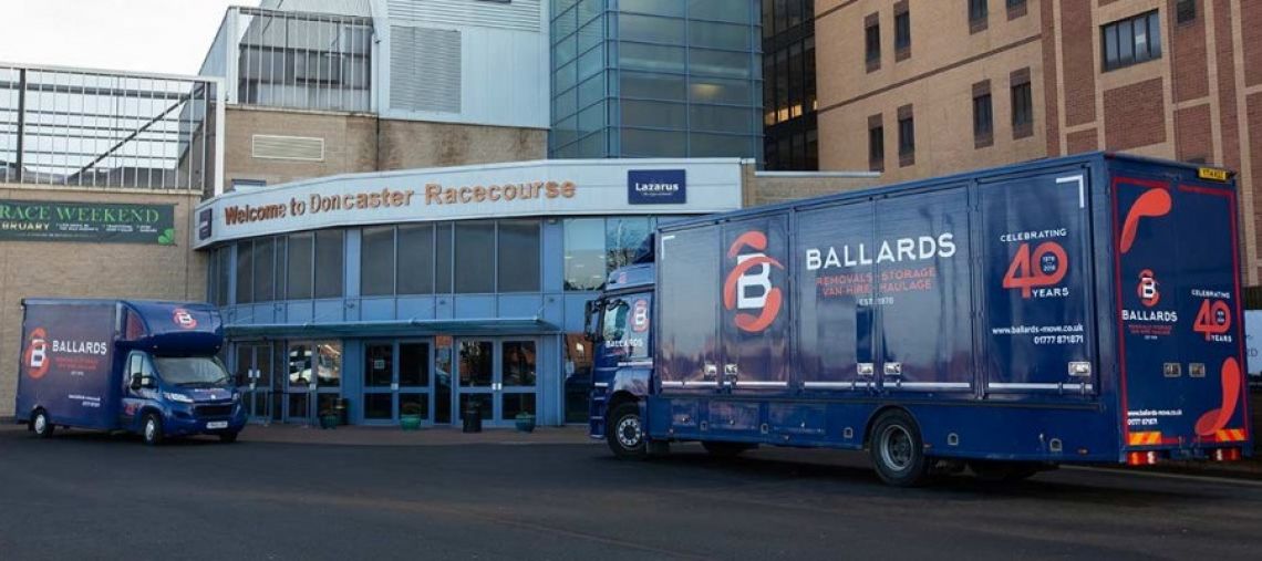 Ballards Removals vehicles at Doncaster Racecourse