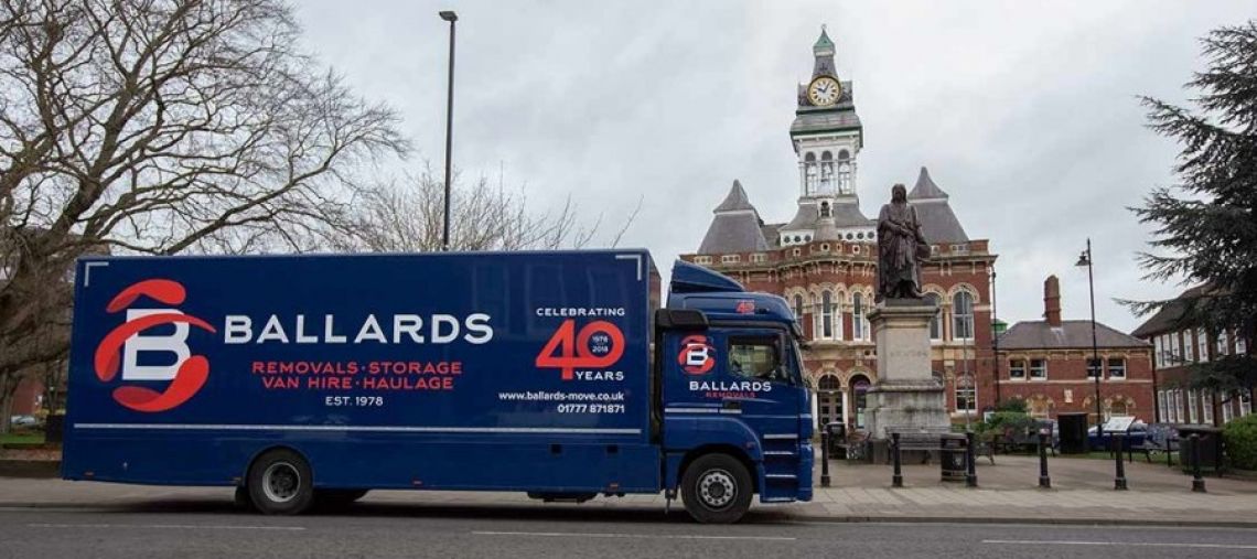 Ballards Removals vehicle in Grantham