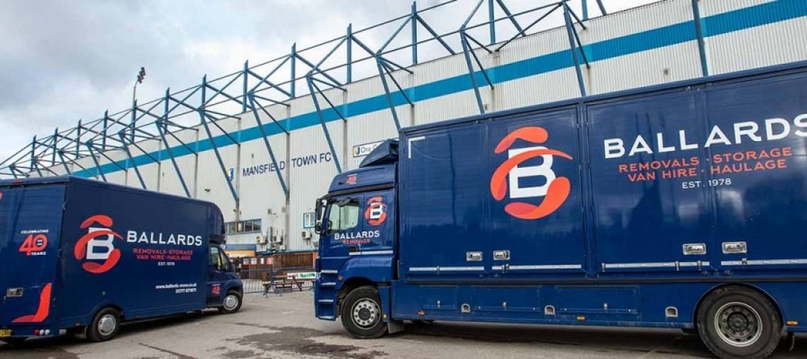 Ballards Removals vehicles at Mansfield Town FC