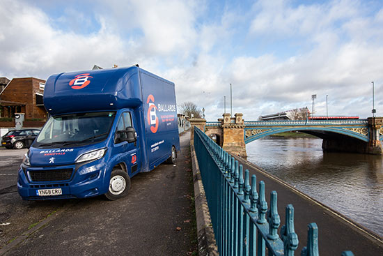 Ballards Removals van out on the road in West Bridgford