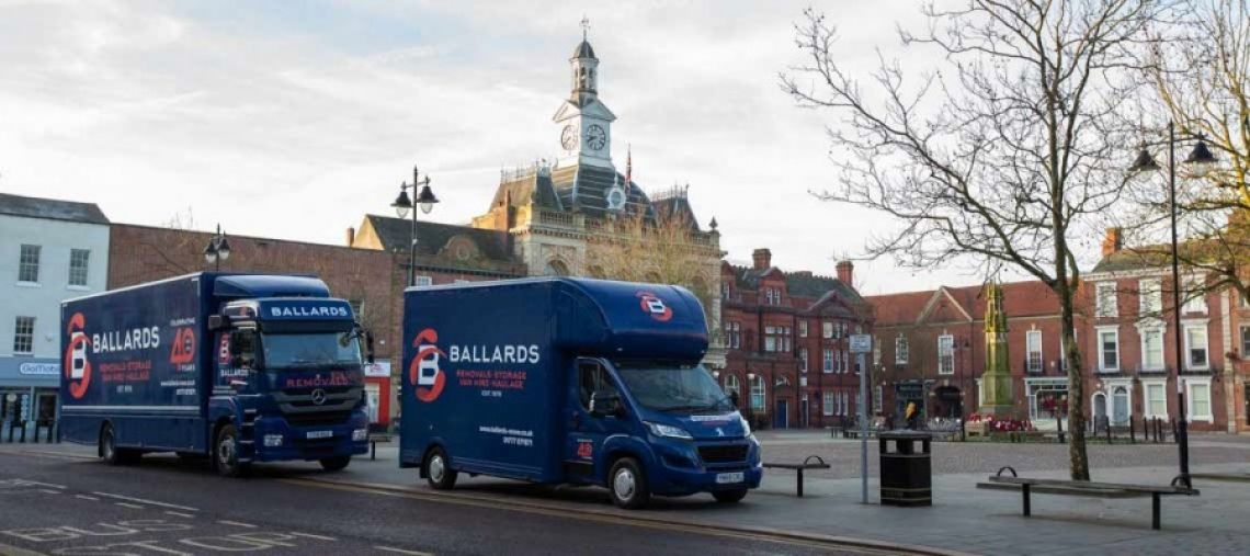 Ballards Removals vehicles on the road in Retford