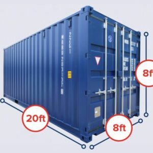 Ballards Removals container diagram and measurements