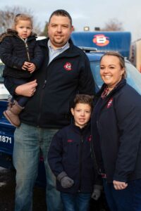 Joe Ballard with his family at Ballards Removals