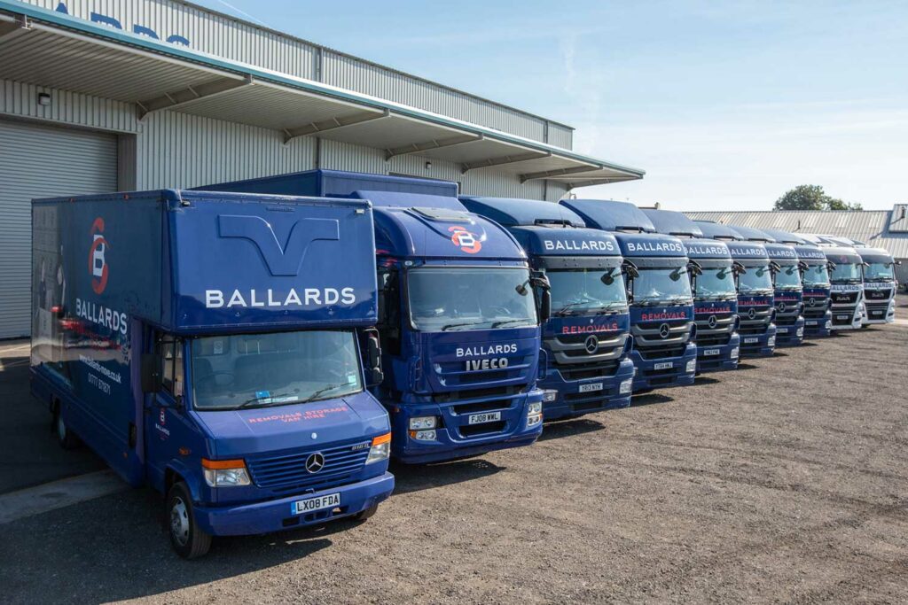 Ballards Removals fleet of lorries