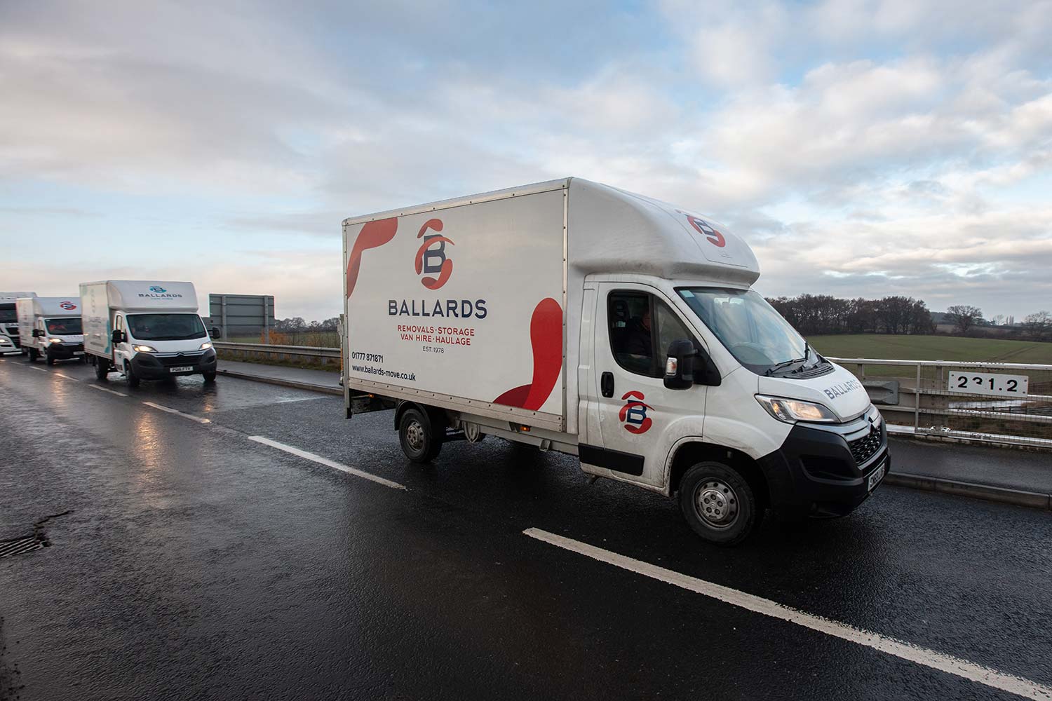 Ballards Removals vans on road