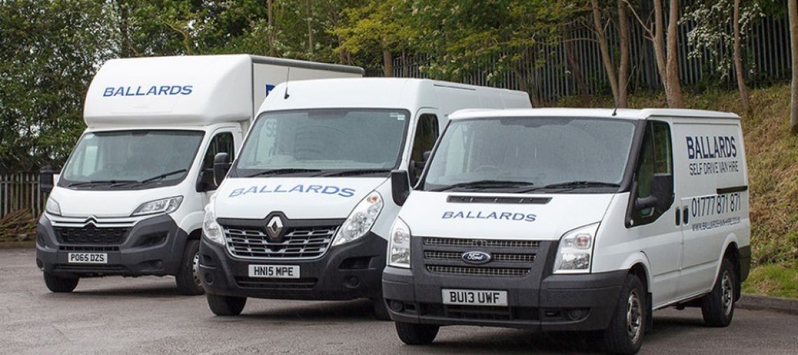 Ballards vans in row