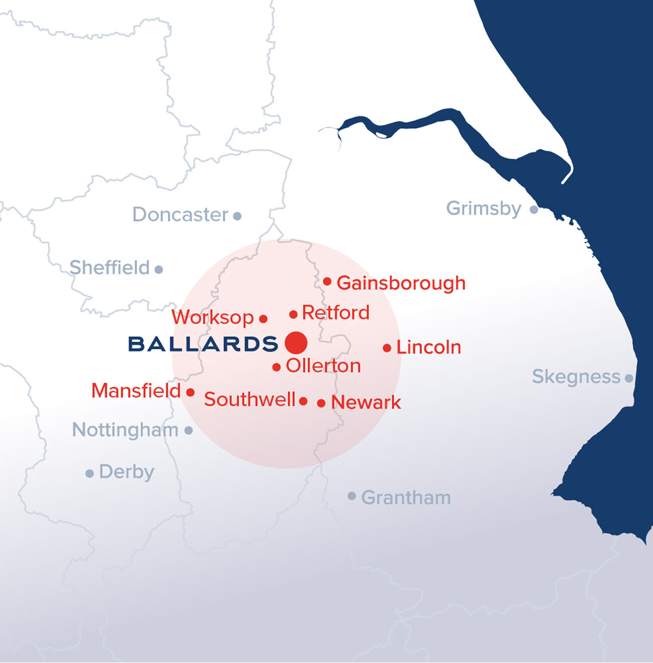 Ballards removals location in the East Midlands