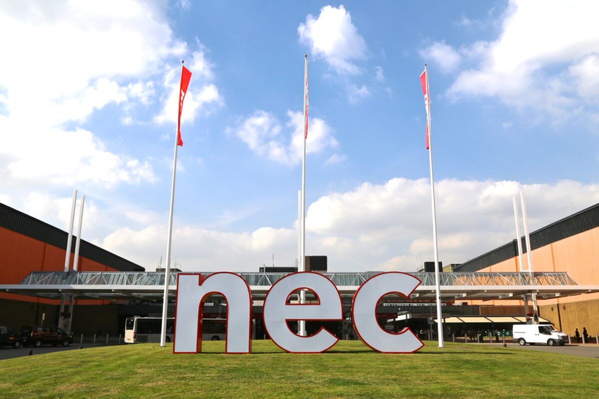 The main entrance to the national Exhibition Centre, UK